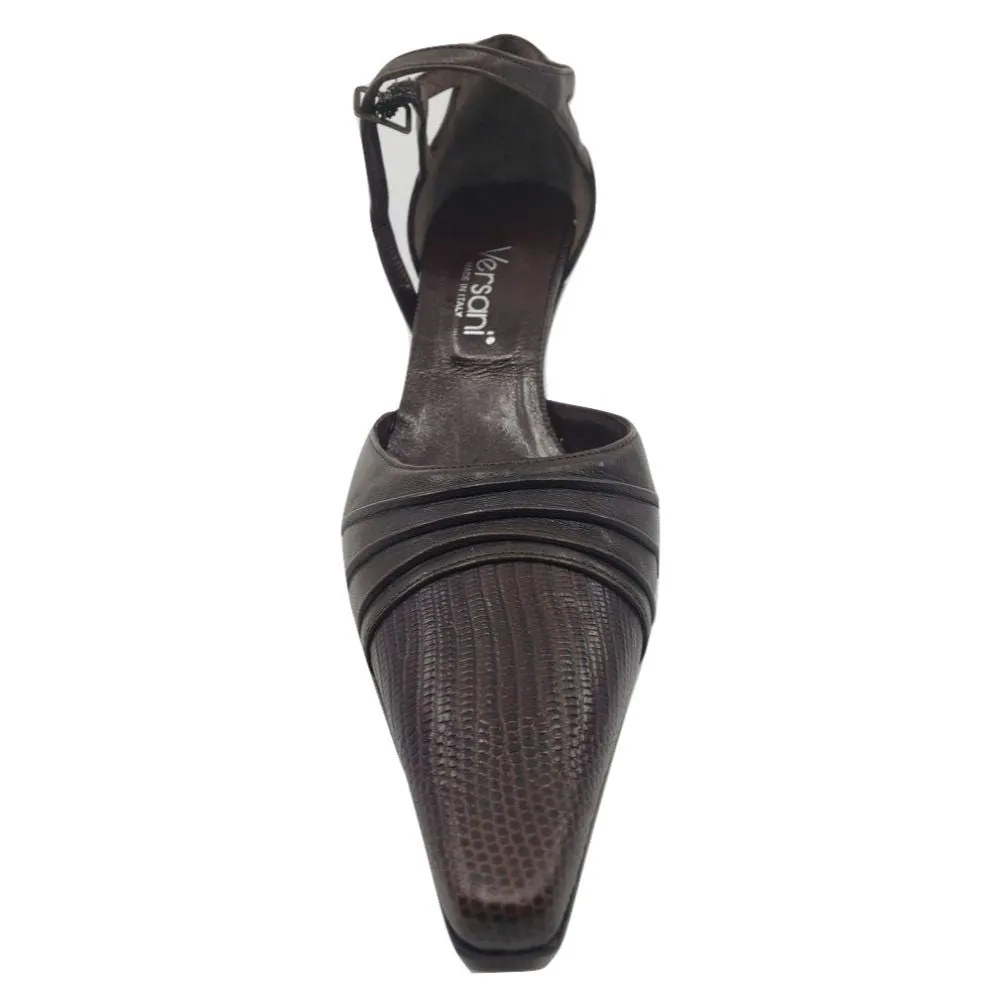 2542 Nappa Lizard Brown Leather Versani Pumps